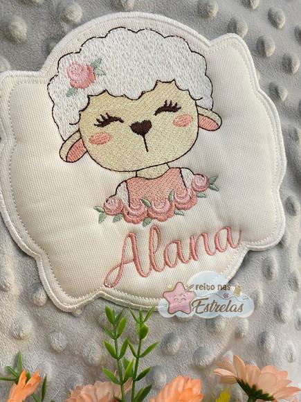 Cobertor para bebê pipoquinha personalizado Ovelha