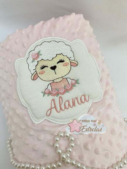 Cobertor para bebê pipoquinha personalizado Ovelha