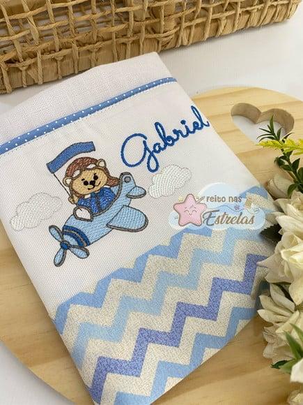 Fralda De Boca Personalizada Barrado Bordado 1