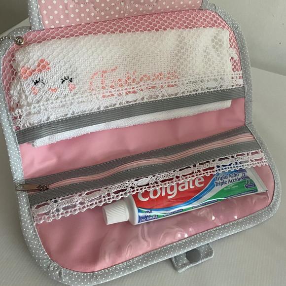 Kit Porta Escova de Dente Dentinho Feliz + Toalha