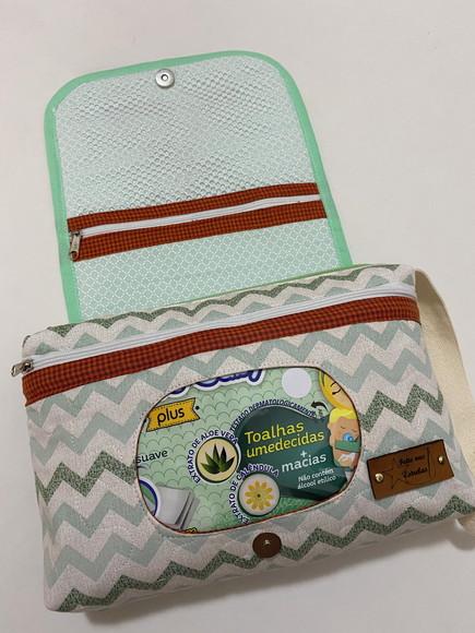 Kit saquinho maternidade e necessaire porta lenço/fralda