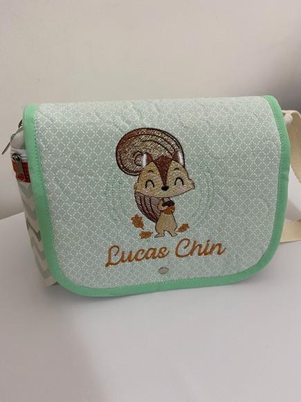 Kit saquinho maternidade e necessaire porta lenço/fralda