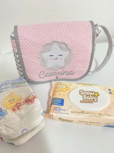 Necessaire Porta Lenço Umedecido e Fraldas Estrela
