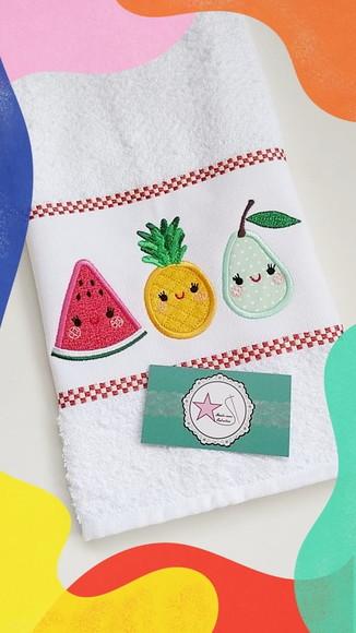 Pano de copa Bordado Frutas
