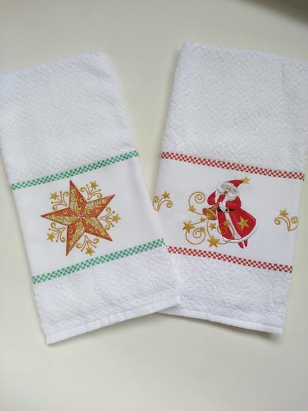 Pano de copa Natal - Kit com 2