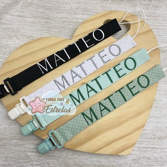 Prendedor de Chupetas Segura Chupetas Personalizado Nome C/4