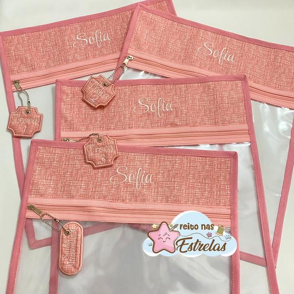 Saquinho maternidade - rosas -Kit com 4