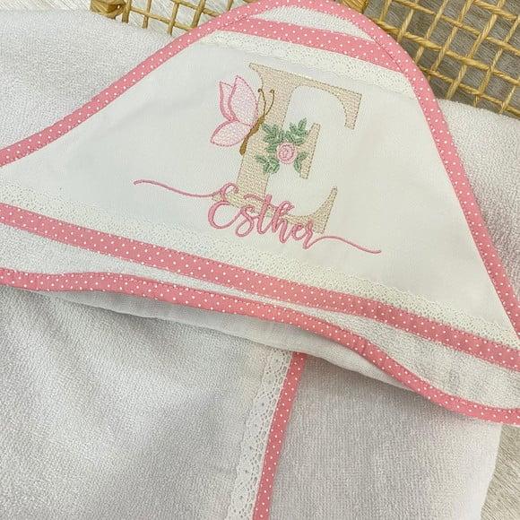 Toalha de Banho Bebê com Capuz Baby Bordado