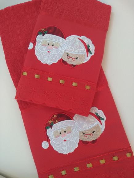 Toalha De Rosto Natal - Kit 3 Peças
