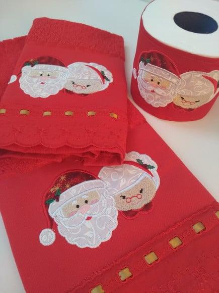 Toalha De Rosto Natal - Kit 3 Peças
