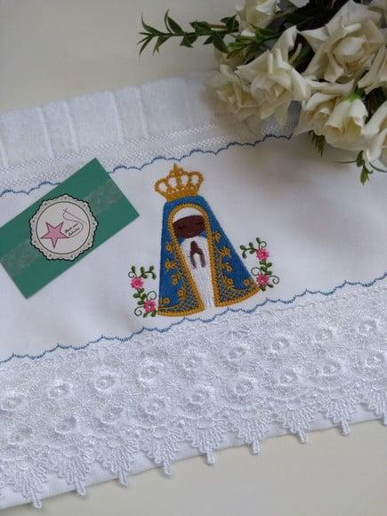 Toalha Nossa Senhora Aparecida Bordada