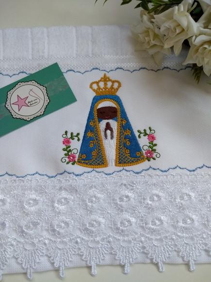 Toalha Nossa Senhora Aparecida Bordada