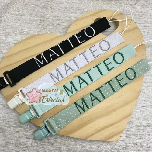 Prendedor de Chupetas Segura Chupetas Personalizado Nome C/4