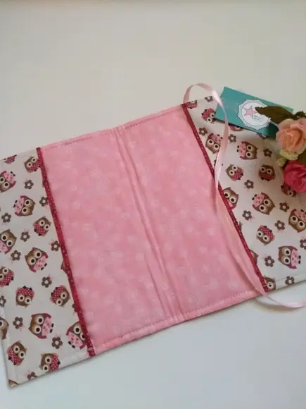 Capa Caderno Tecido - Corujinha