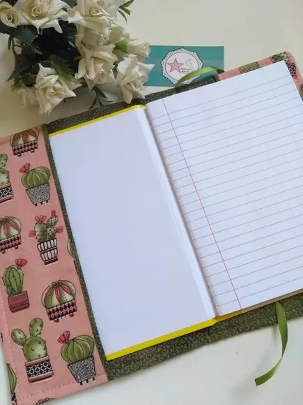 Capa Caderno Tecido - Cactus