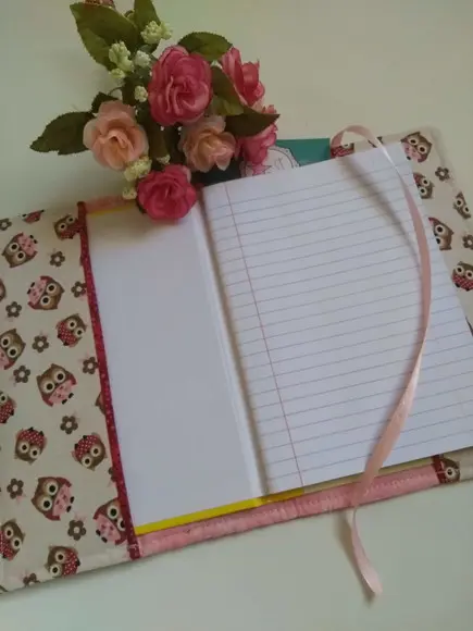 Capa Caderno Tecido - Corujinha