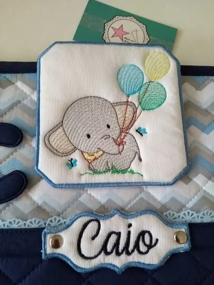 Capa Carteira de Vacina - Elefante azul
