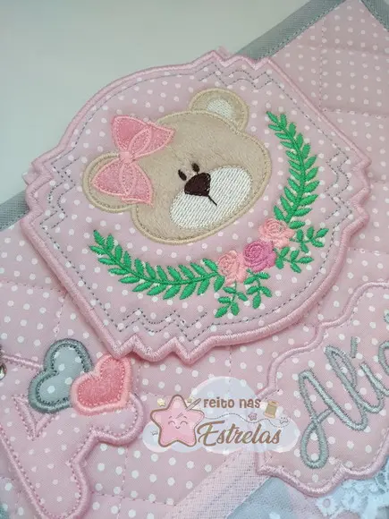 Capa Carteira de Vacina - Ursa Rosa