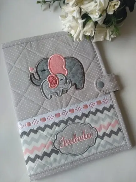 Capa Carteira de Vacina e Documentos - Elefante