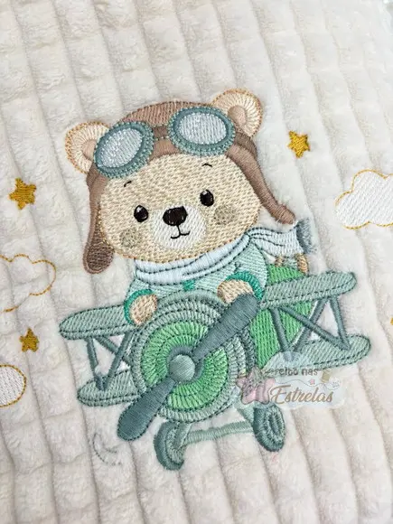 Cobertor Bebê Urso Aviador