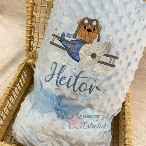 Cobertor Manta para Bebê Pipoquinha Personalizado