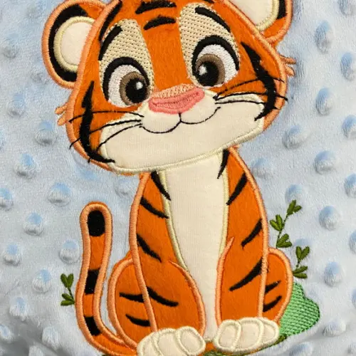 Cobertor Manta para Bebê Pipoquinha Azul Tigre