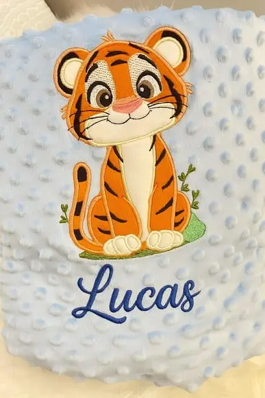 Cobertor Manta para Bebê Pipoquinha Azul Tigre