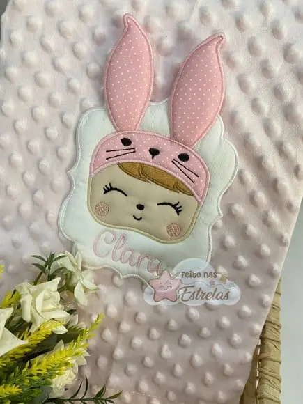 Cobertor para bebê pipoquinha personalizado Boneca