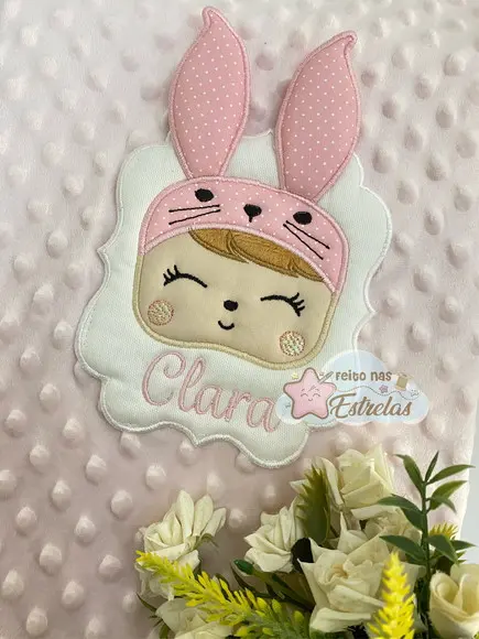 Cobertor para bebê pipoquinha personalizado Boneca