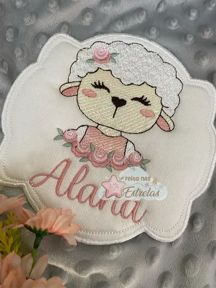 Cobertor para bebê pipoquinha personalizado Ovelha