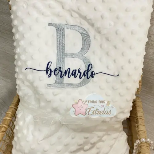 Cobertor para Bebê Pipoquinha Personalizado Inicial