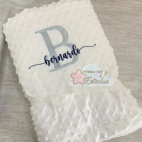 Cobertor para Bebê Pipoquinha Personalizado Inicial
