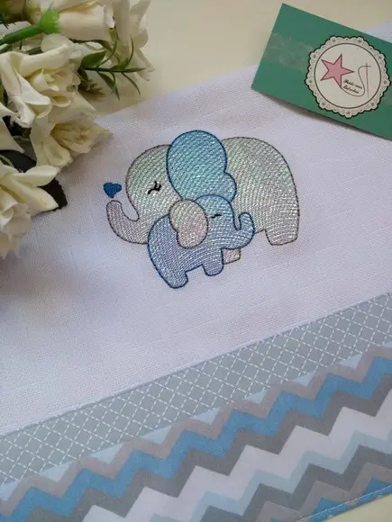 Fraldinha de Boca Elefante- Barrado tecido