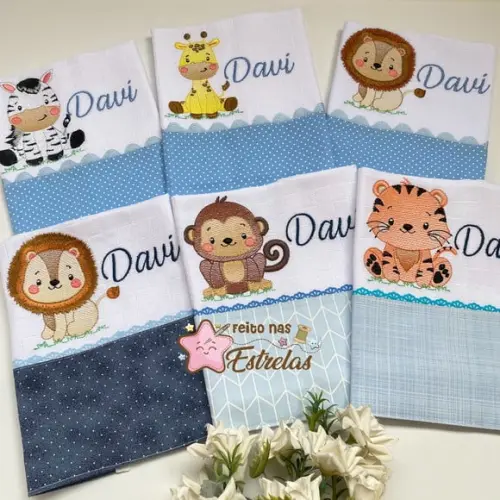 Fraldinha De Boca Safari Kit 6 Peças -