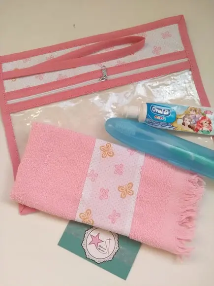 Kit Higiene bucal borboleta rosa
