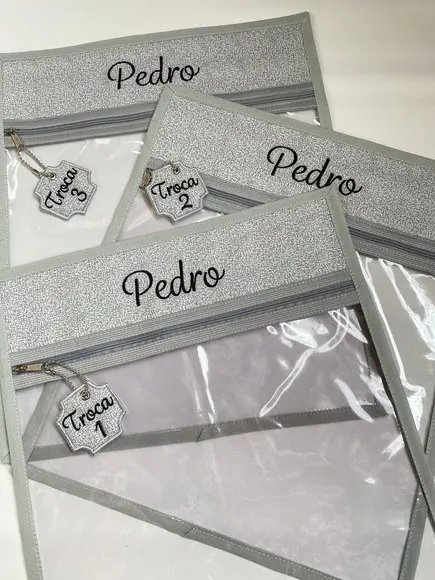 Kit saquinho maternidade e necessaire cestinha