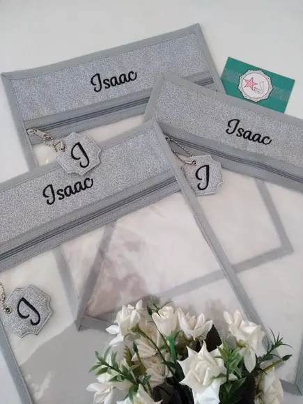 Kit saquinho maternidade e necessaire cestinha