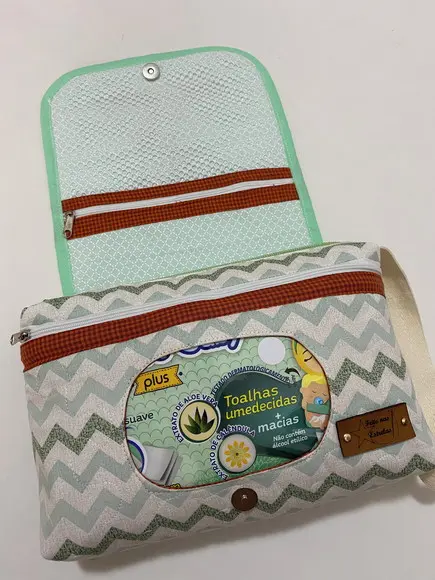Kit saquinho maternidade e necessaire porta lenço/fralda