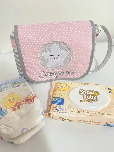 Necessaire Porta Lenço Umedecido e Fraldas Estrela
