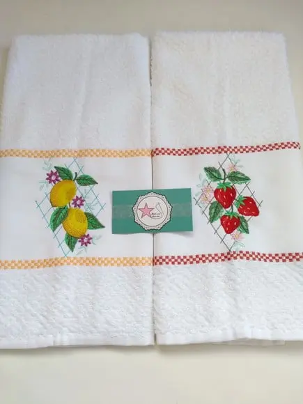 Pano de copa Frutas - Kit com 2