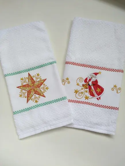 Pano de copa Natal - Kit com 2