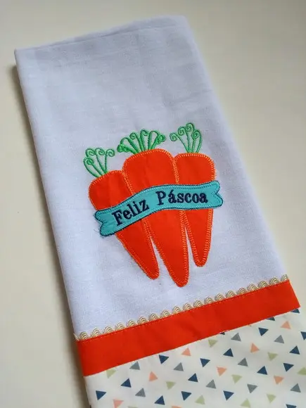 Panos de Prato Páscoa - Kit com 2 peças bordadas