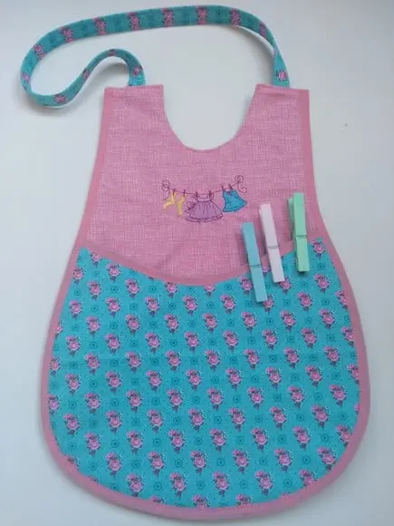 Porta prendedor de roupas - Azul e Rosa
