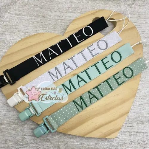 Prendedor de Chupetas Segura Chupetas Personalizado Nome C/4