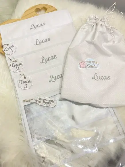 Saquinho Organizador Maternidade - Kit c 4 e Saquinho Roupa