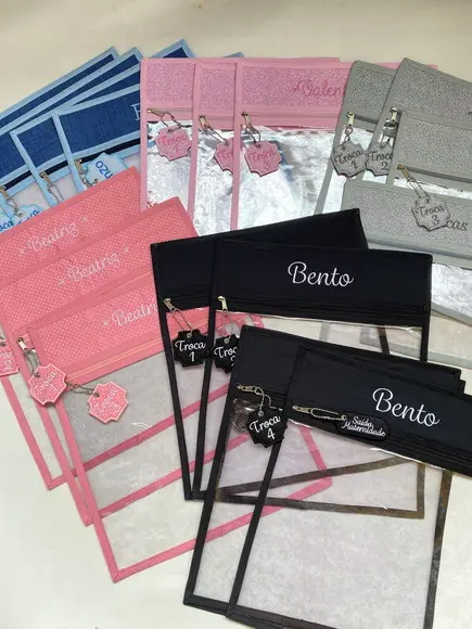 Saquinho maternidade - rosa -Kit com 4
