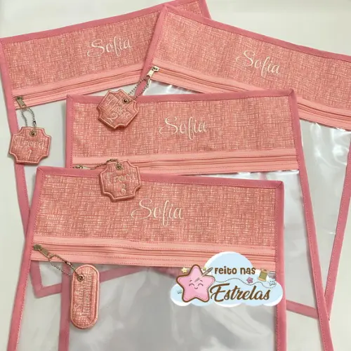 Saquinho maternidade - rosas -Kit com 4