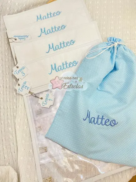 Saquinho Organizador Maternidade - Kit c 4 e Saquinho Roupa