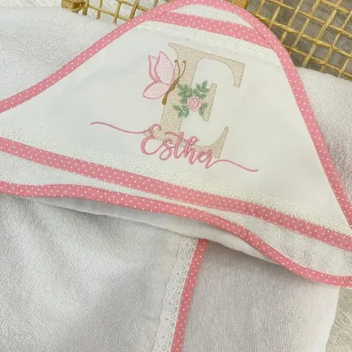 Toalha de Banho Bebê com Capuz Baby Bordado