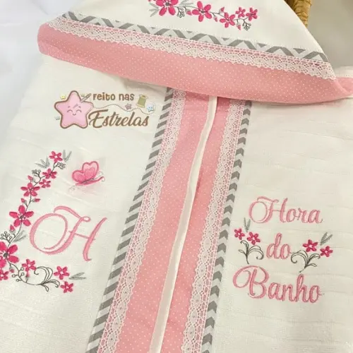 Toalha de Banho Infantil com Capuz - Borboletas
